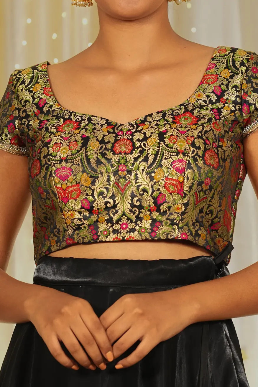 Love Crime Banarasi Cap Sleeve Blouse
