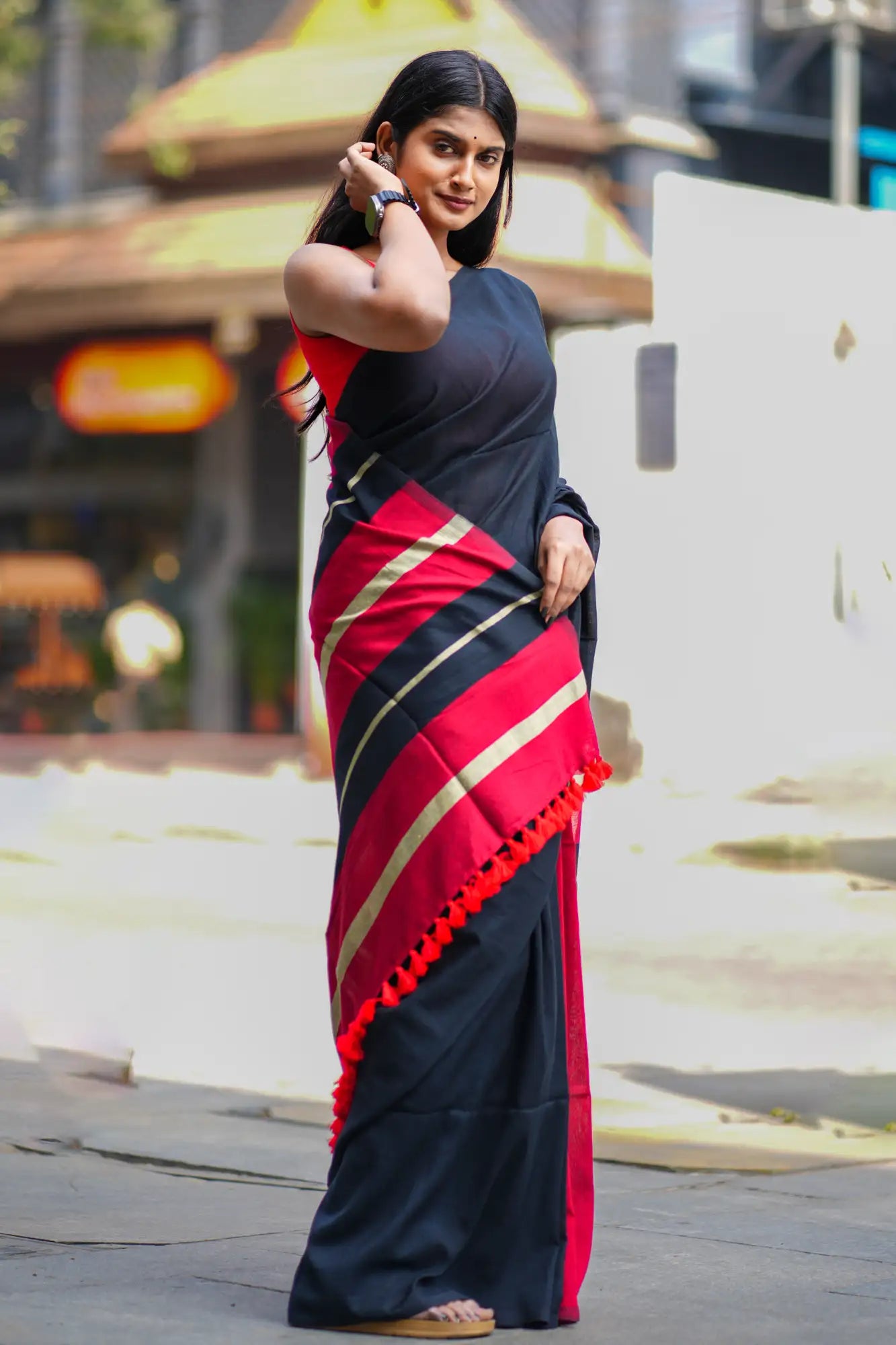 Berry Lust Acrylic Cotton Saree