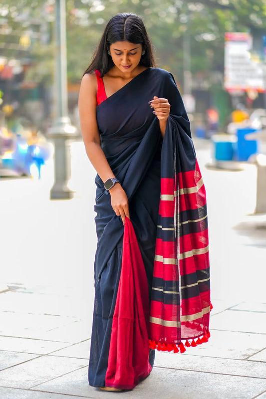 Berry Lust Acrylic Cotton Saree