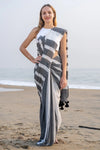 Celestial Sparkle Stripe Saree