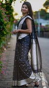 Noir Black Banarasi Silk Saree