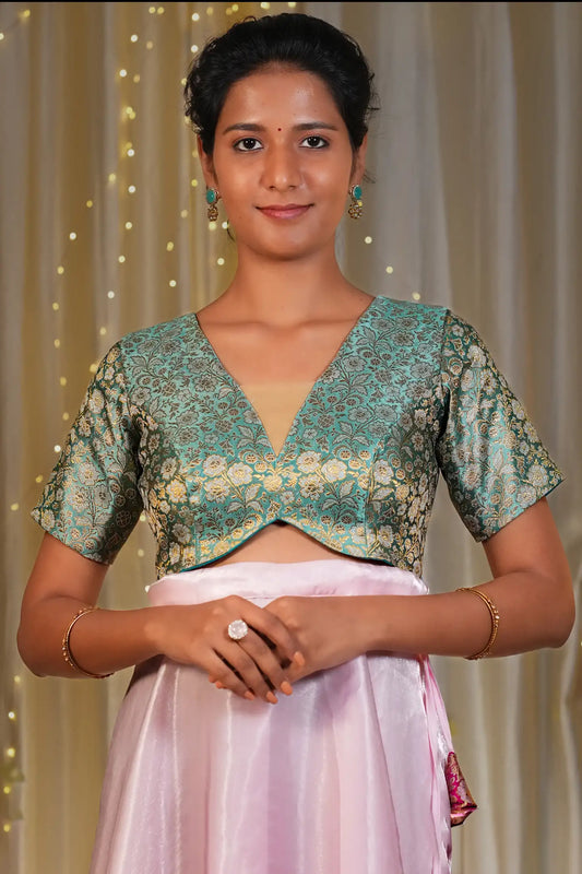 Ocean in Sky Tie up Back Knot Blouse