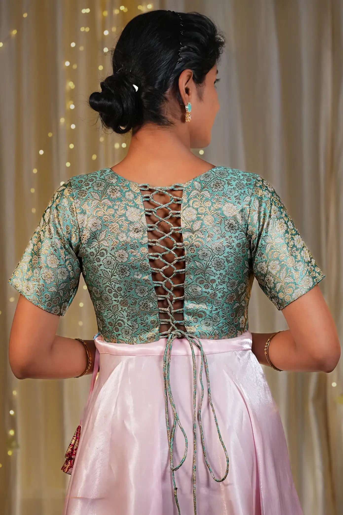 Ocean in Sky Tie up Back Knot Blouse