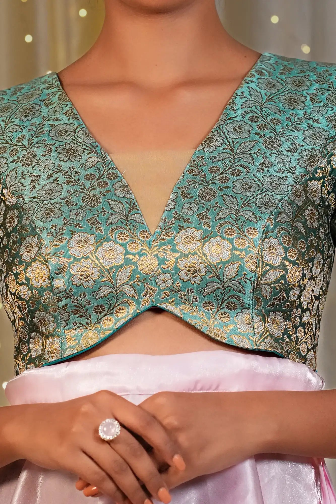 Ocean in Sky Tie up Back Knot Blouse