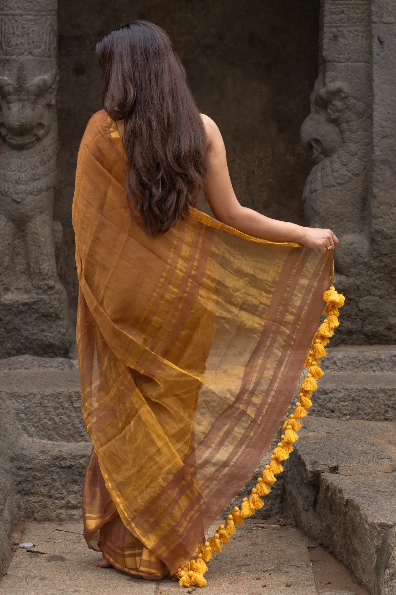 Sand Beige Tissue Kota Saree