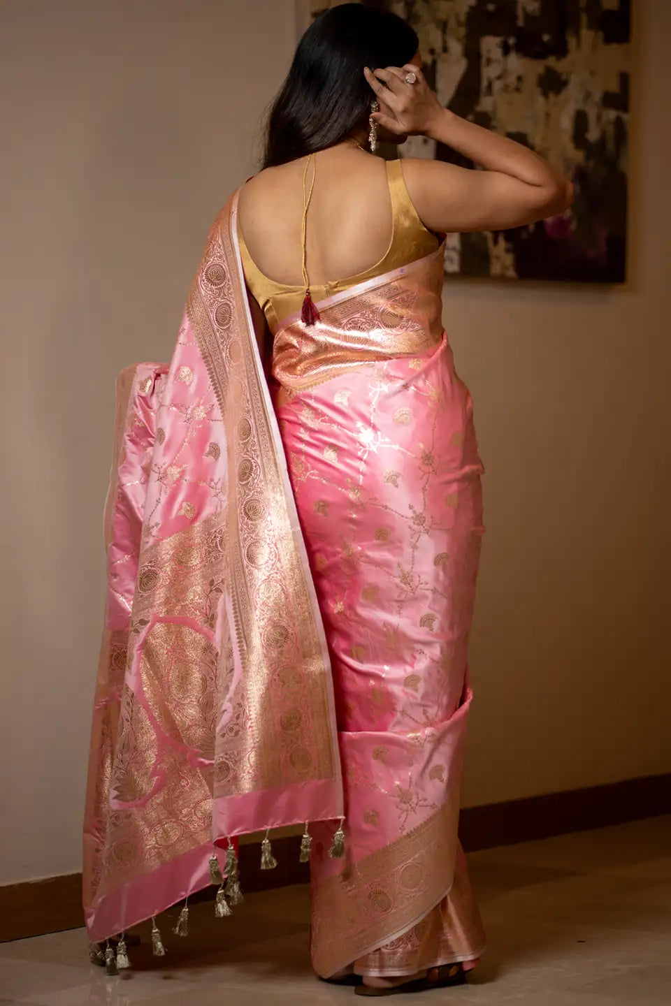 Kuvala Banarasi Silk Saree with Golden Zari