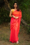 Just 16 Cherry Red Saree