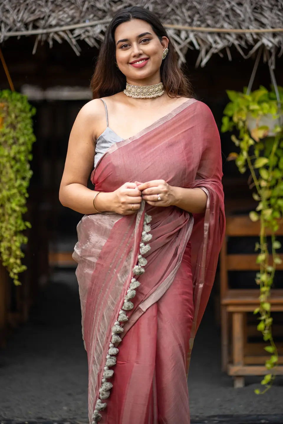 Coral-Red-With-Silver-Zari-I-Love-Sarees