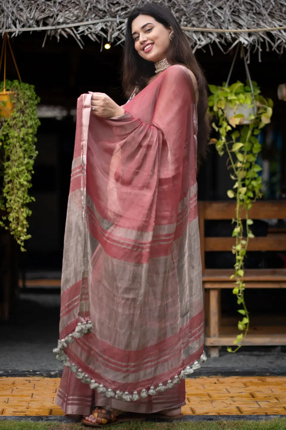 Coral-Red-With-Silver-Zari-I-Love-Sarees