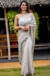 Lost Angel Silver Zari Tissue Saree