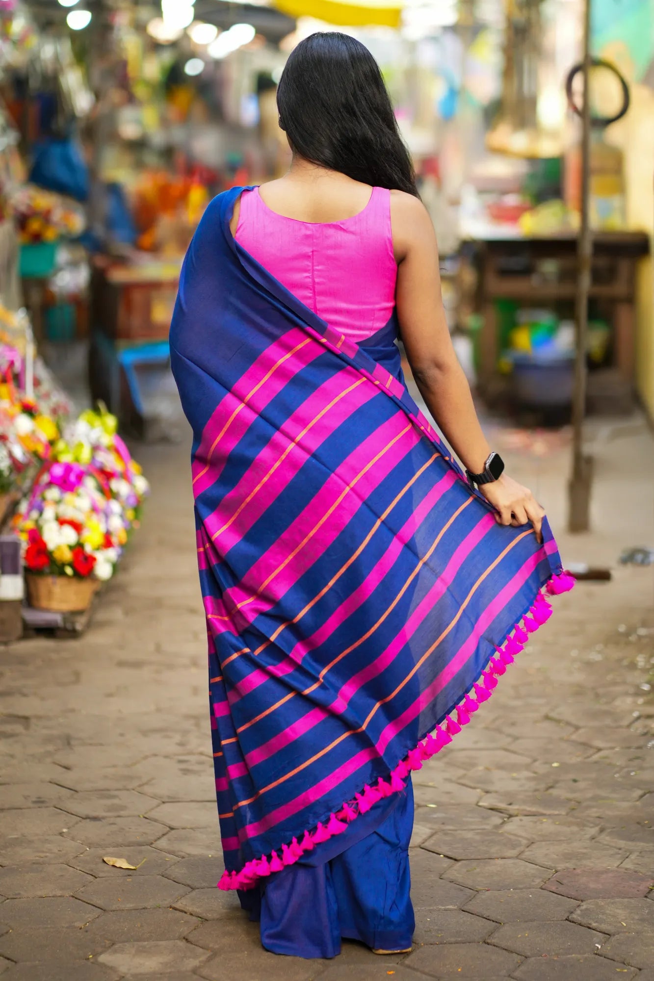 Bird of Paradise Acrylic Cotton Saree