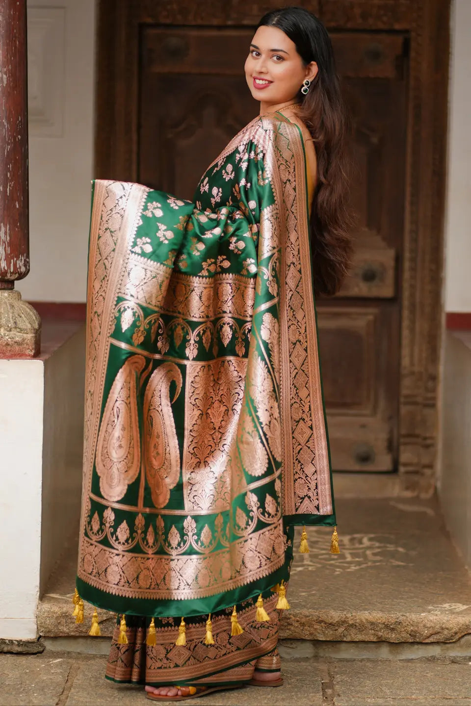 Ruci Banarasi Silk Saree with Golden Zari