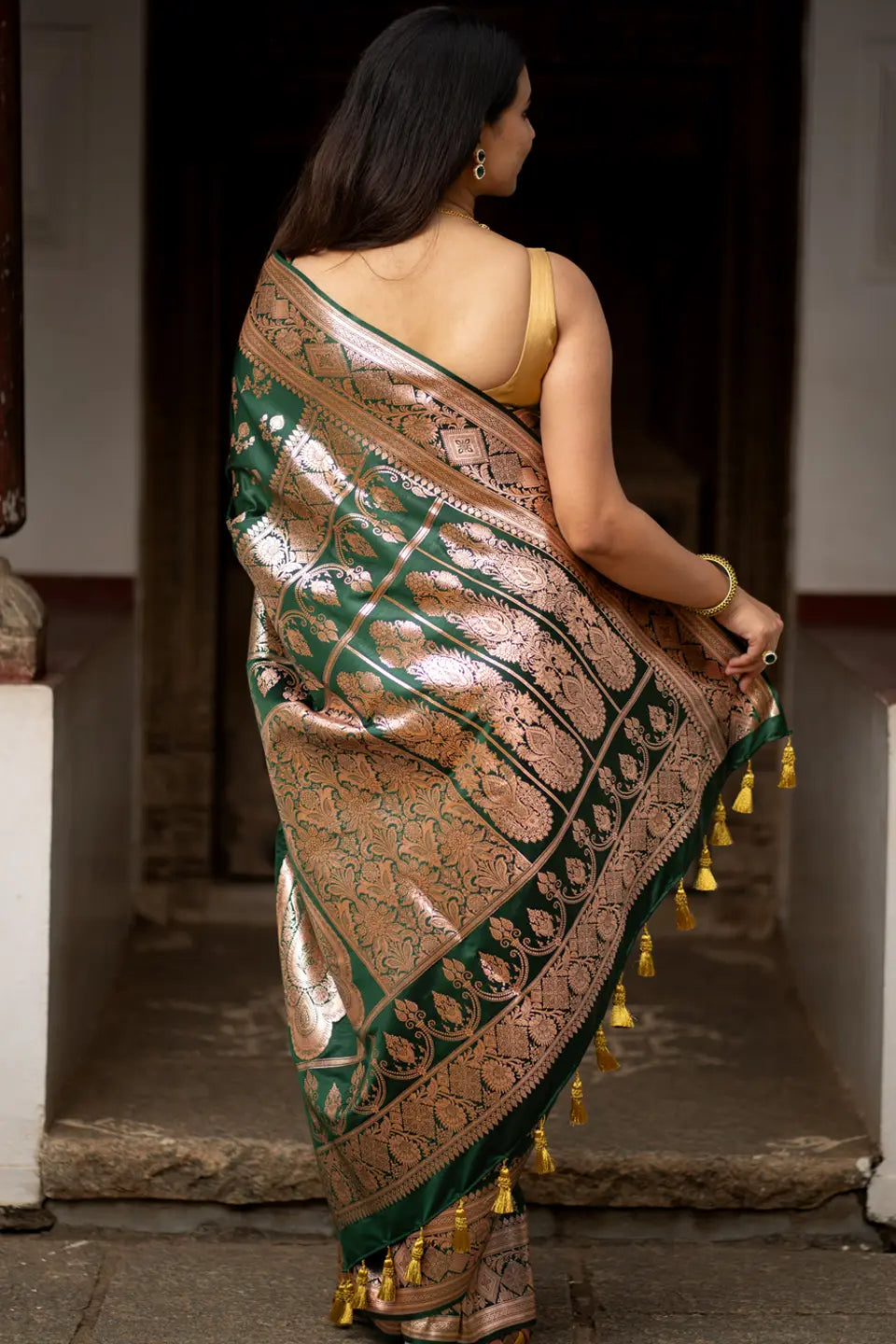 Ruci Banarasi Silk Saree with Golden Zari