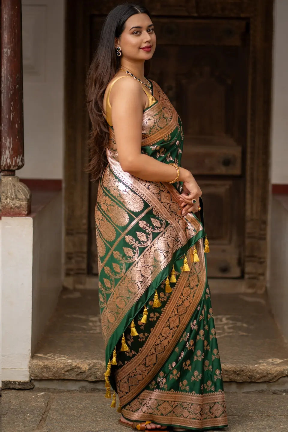 Ruci Banarasi Silk Saree with Golden Zari