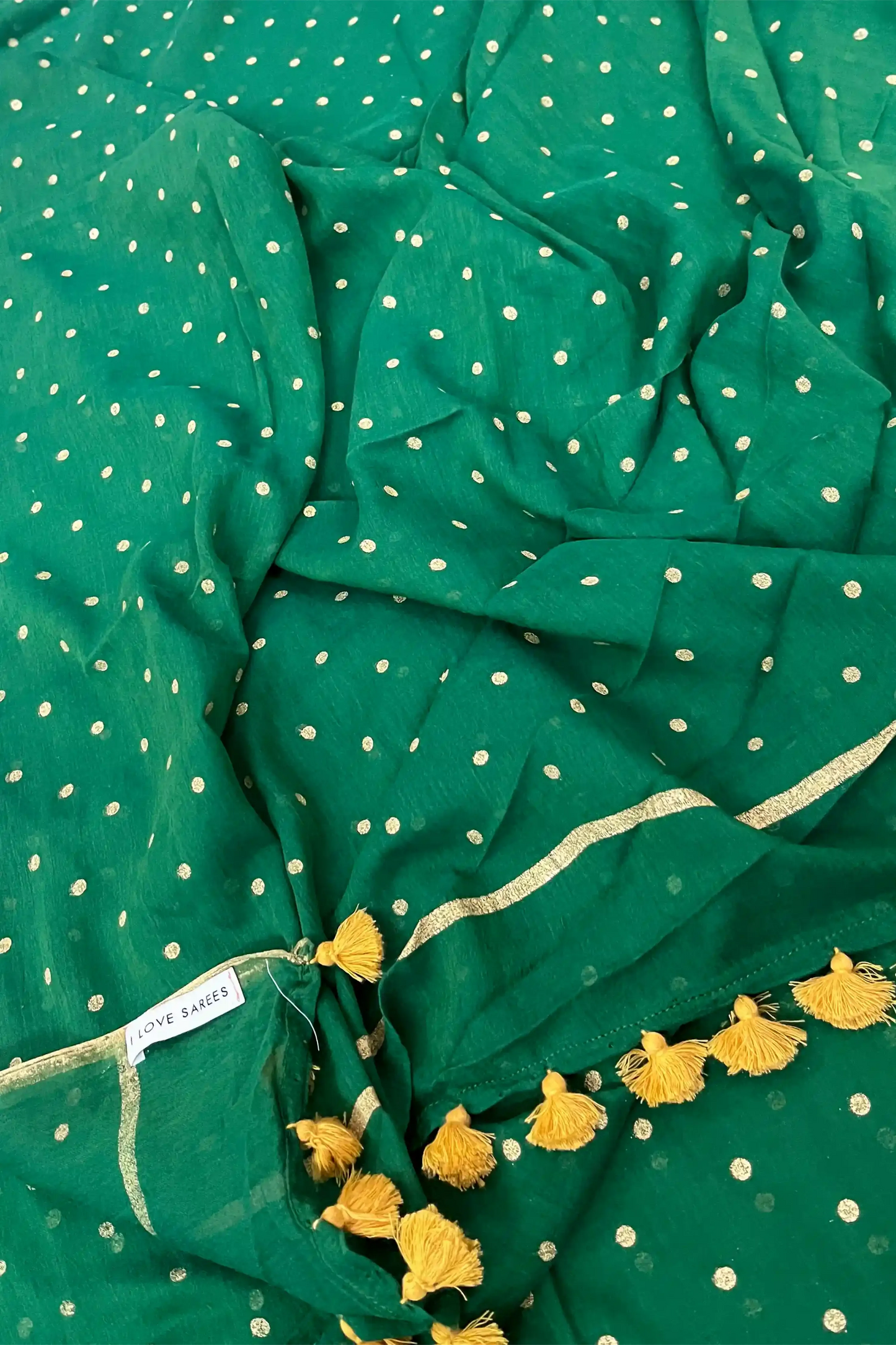 Neela Gold Polka Dot Cotton Saree