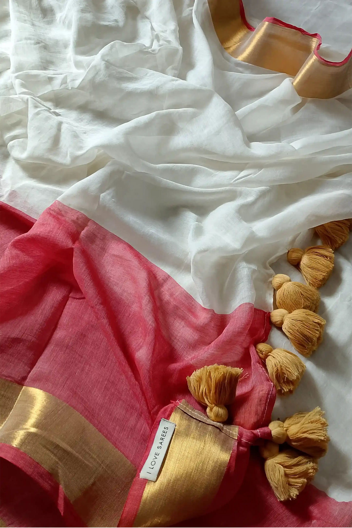 Sindoor Radiance Cotton Zari Saree