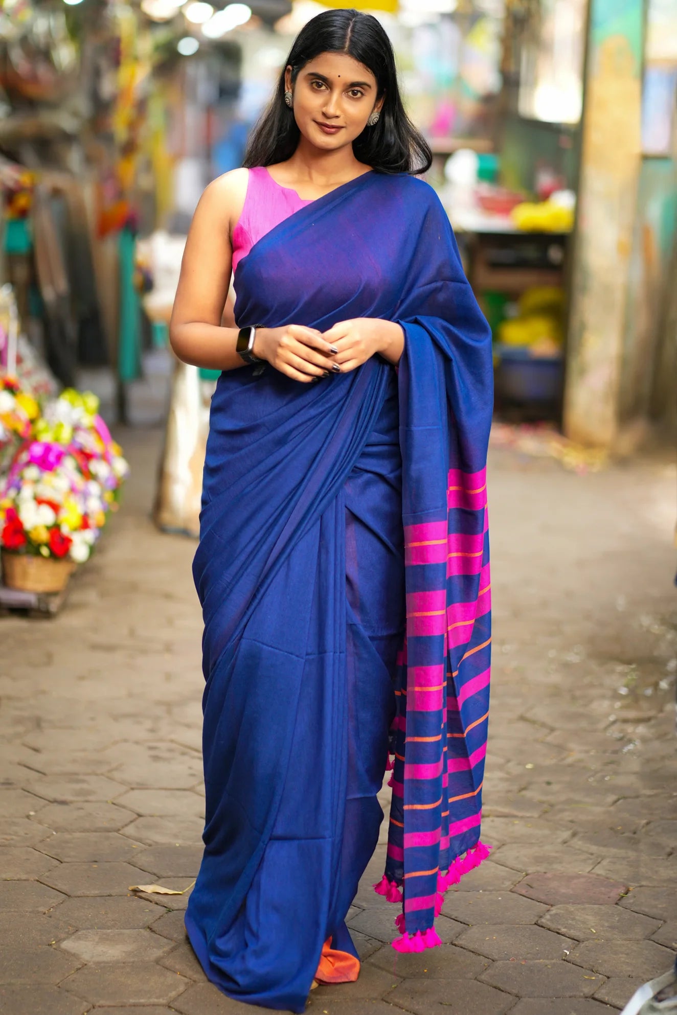 Bird of Paradise Acrylic Cotton Saree