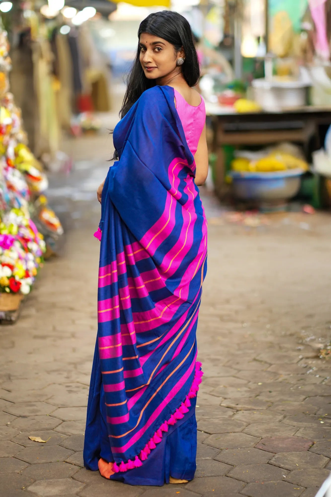 Bird of Paradise Acrylic Cotton Saree