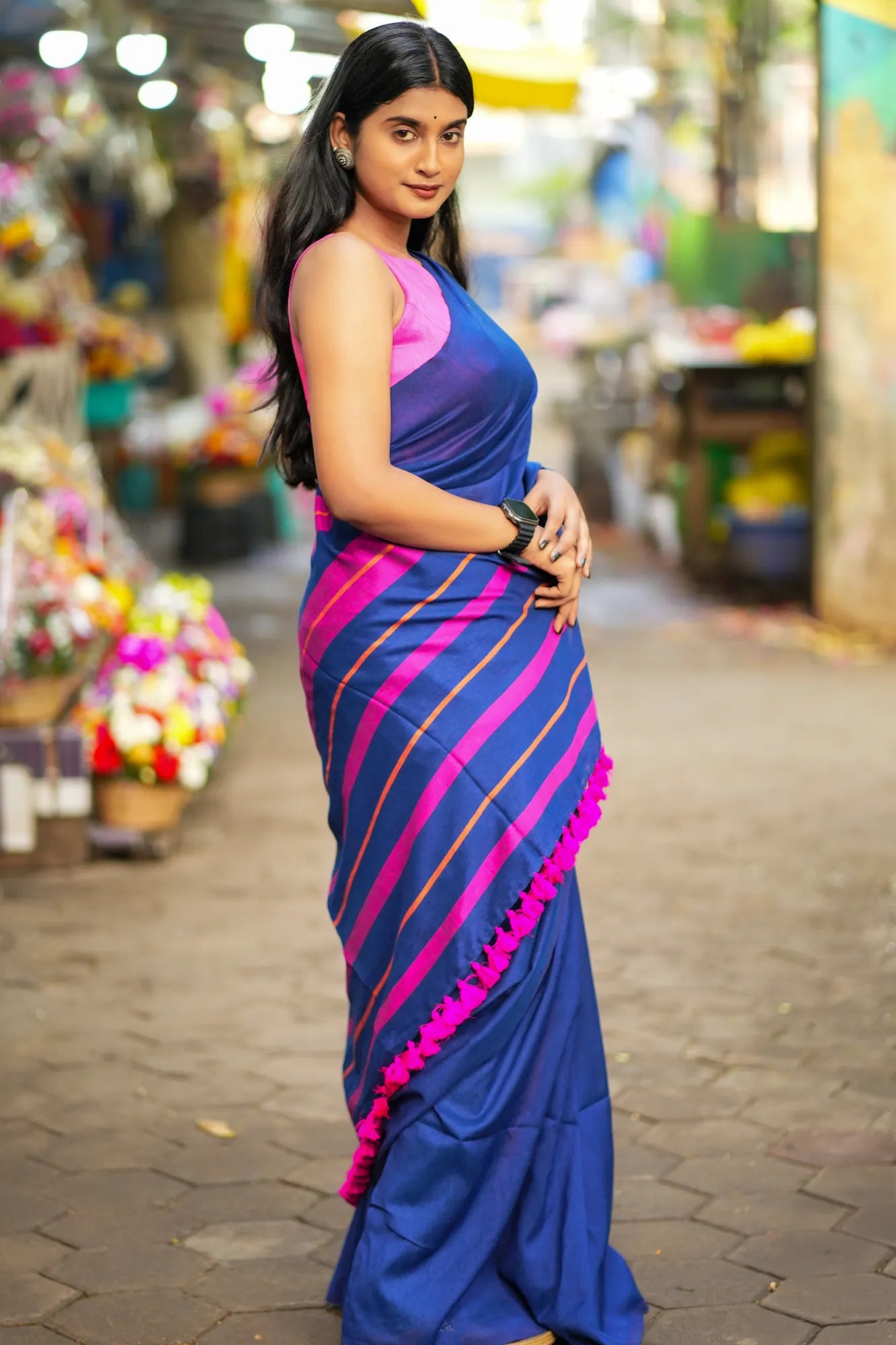 Bird of Paradise Acrylic Cotton Saree