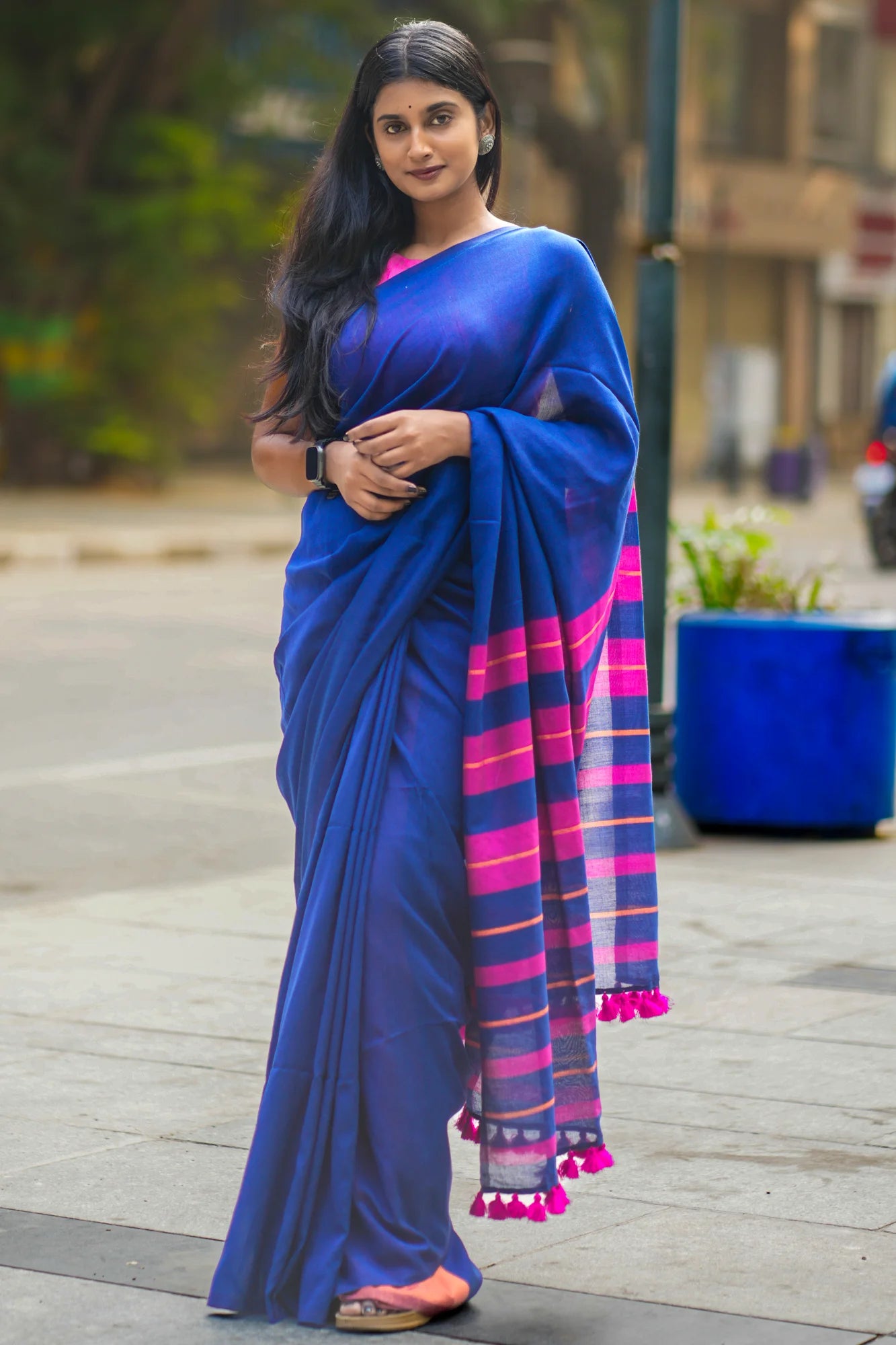 Bird of Paradise Acrylic Cotton Saree