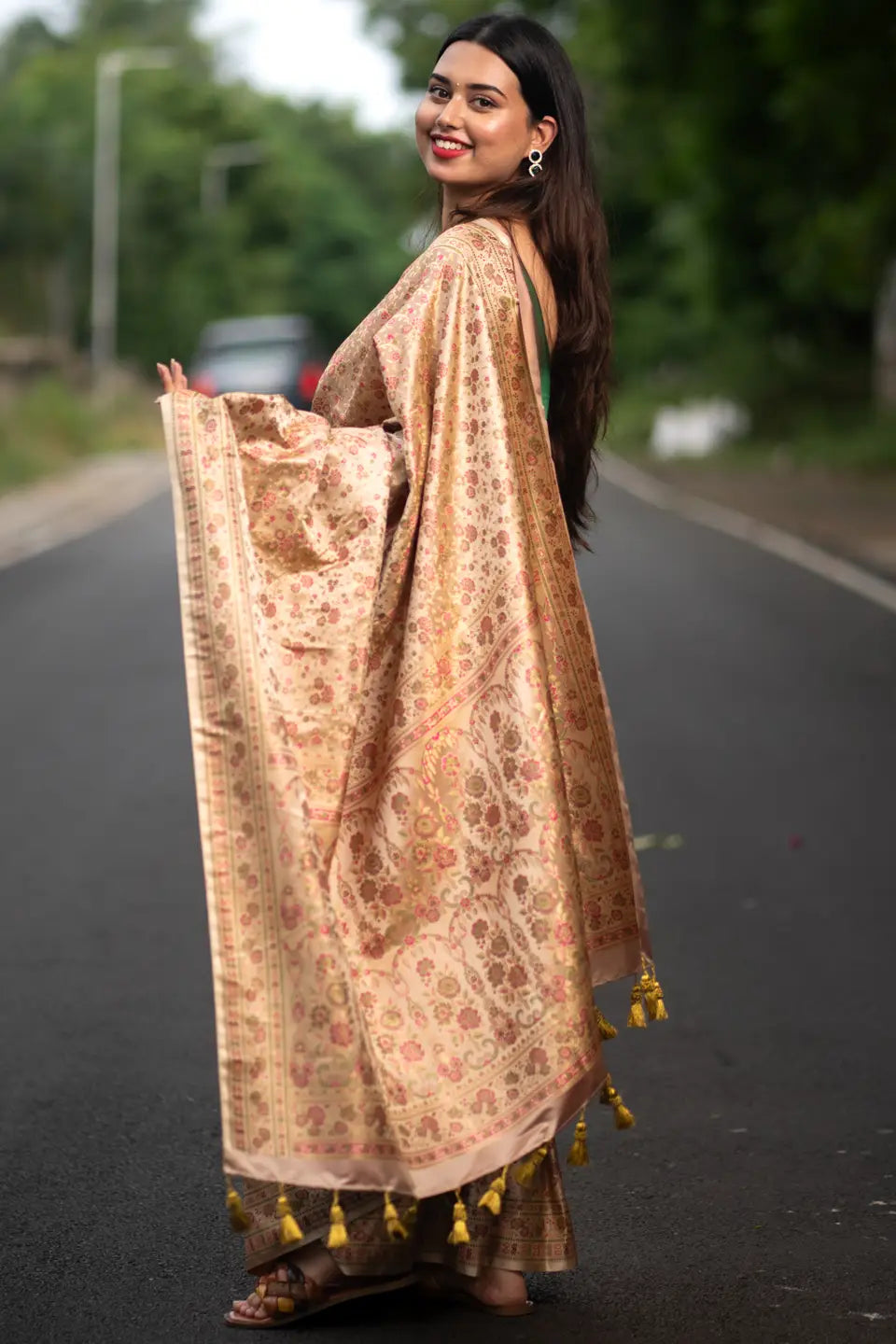 SazaPosh Jamawar Banarasi Silk Saree