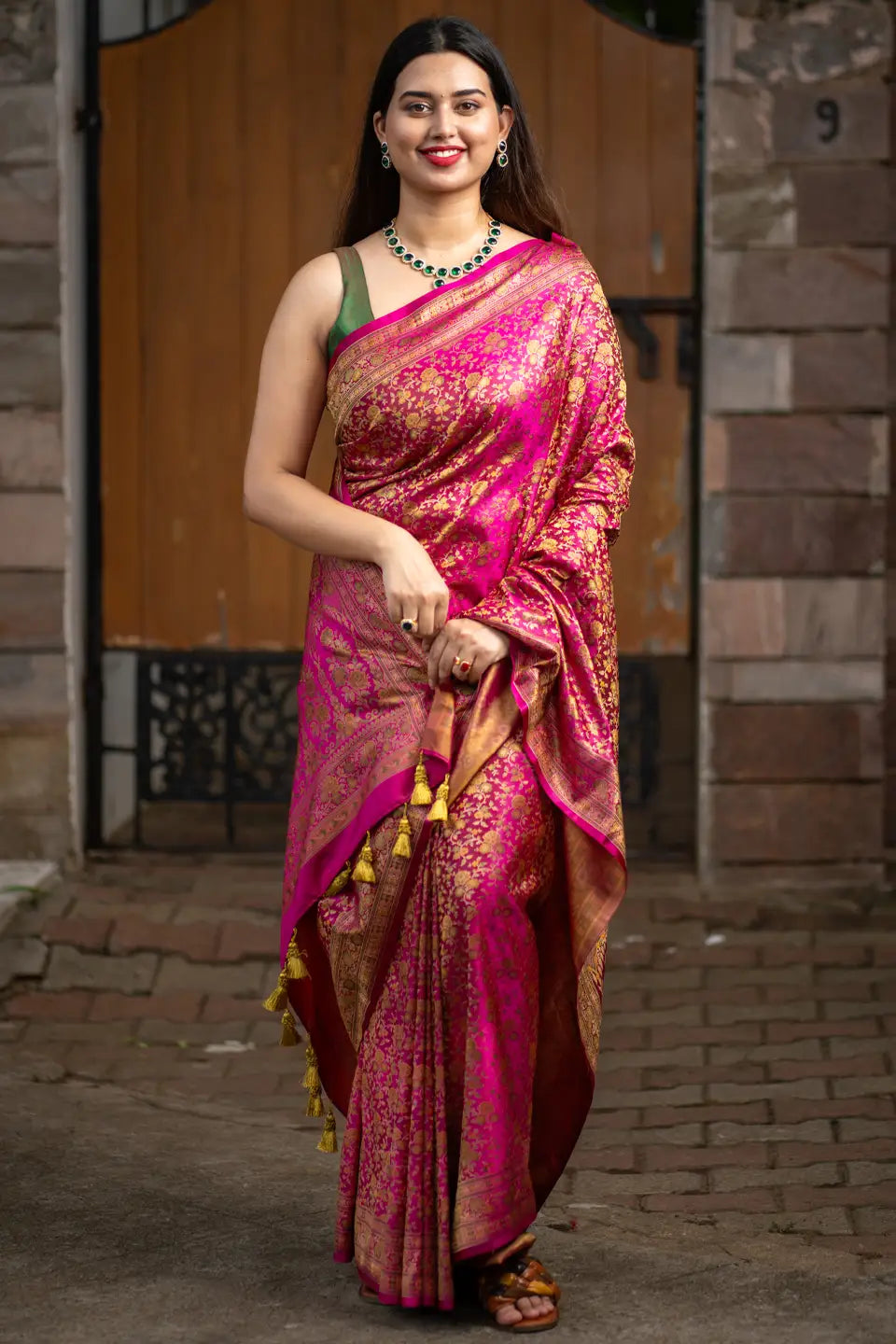 Premium Jamawar Banarasi Silk Saree - I Love Sarees