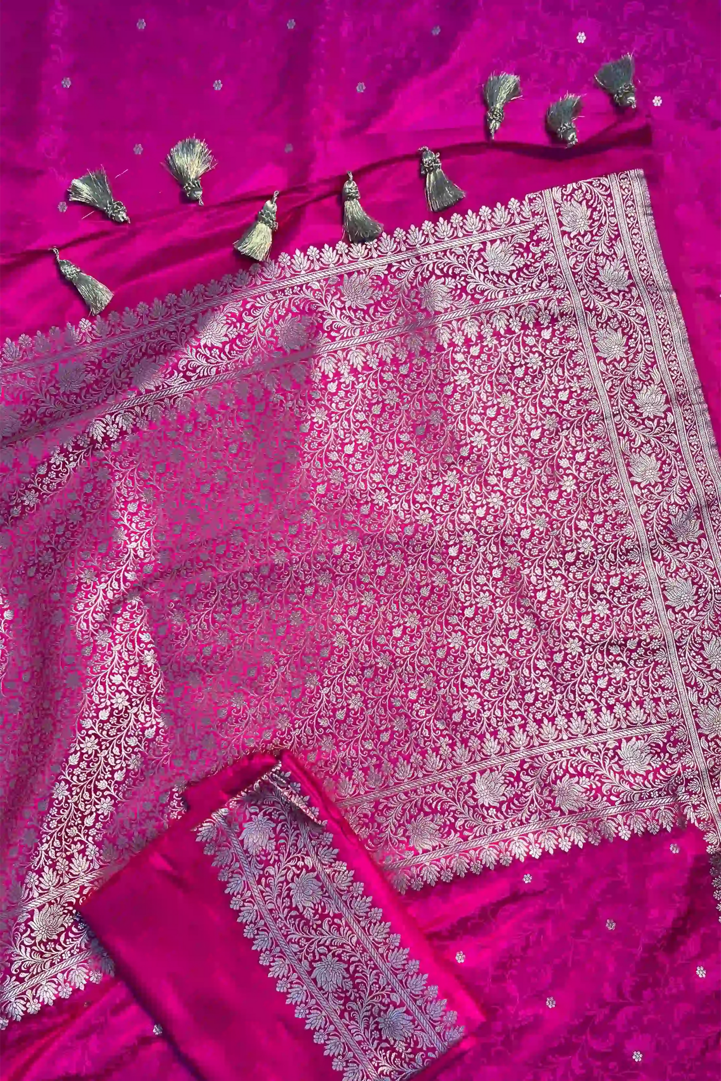 Fuchsia Kalini Banarasi Silk Saree