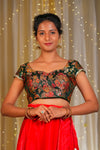 Sea of Flowers Banarasi Cap Sleeve Blouse