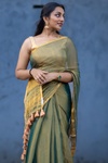 Lakshita Green Tissue Silk Saree