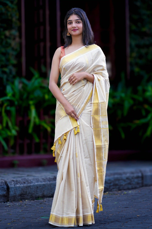 Swasthika Kerala Kasavu Saree