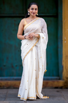 Offwhite Cotton Sequin Saree