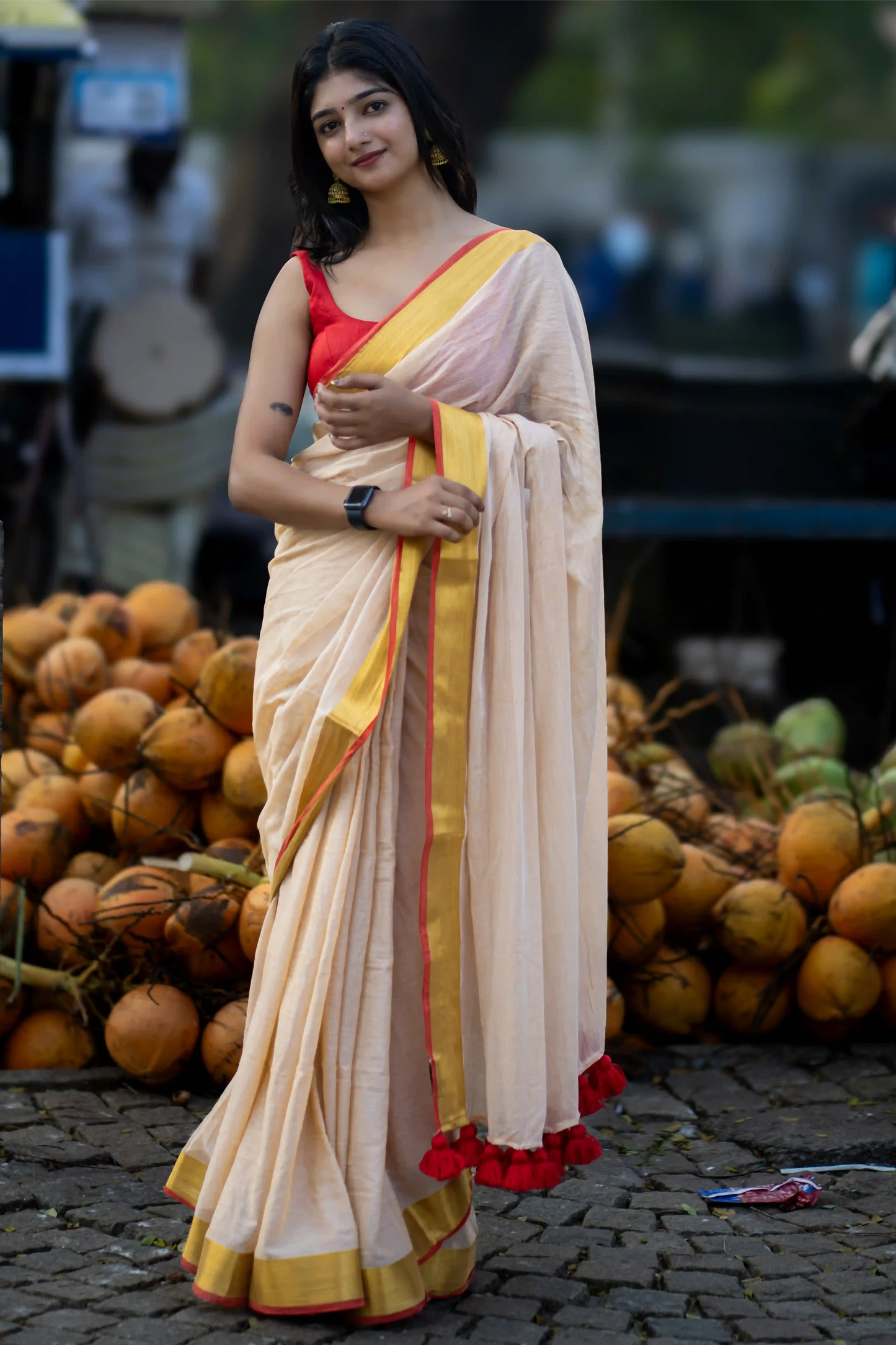 Sindura Veil Cotton Zari Saree