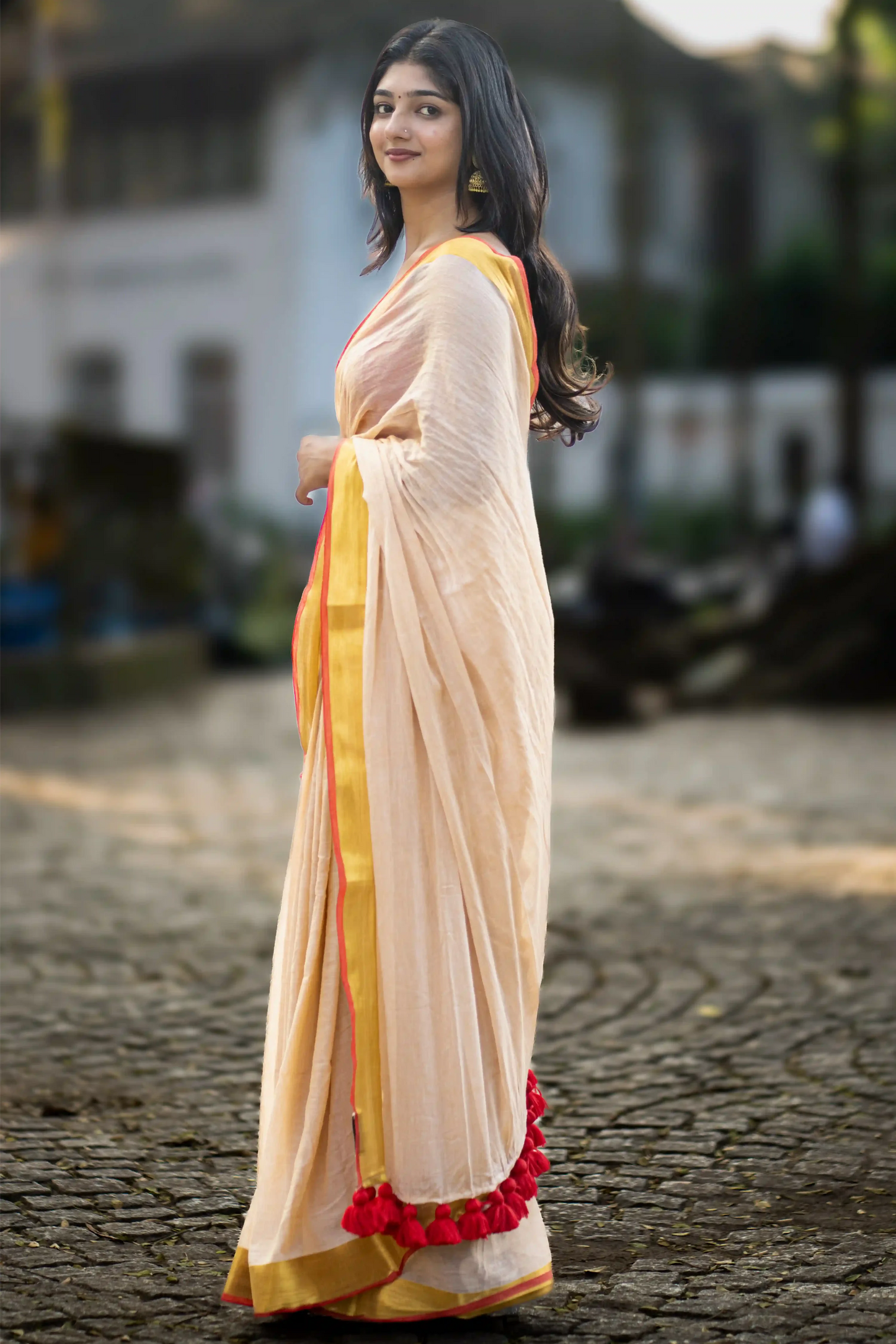 Sindura Veil Cotton Zari Saree