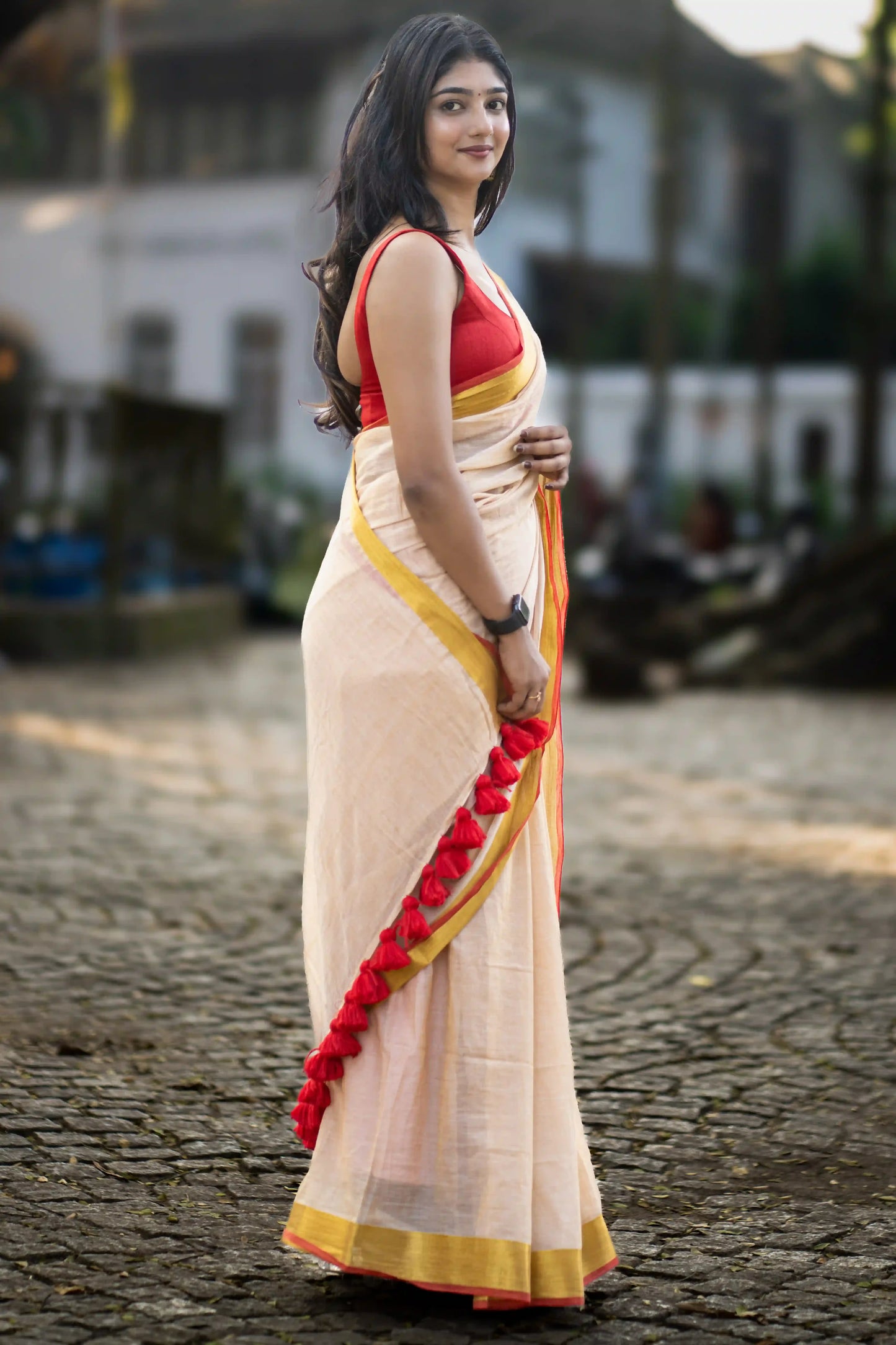 Sindura Veil Cotton Zari Saree
