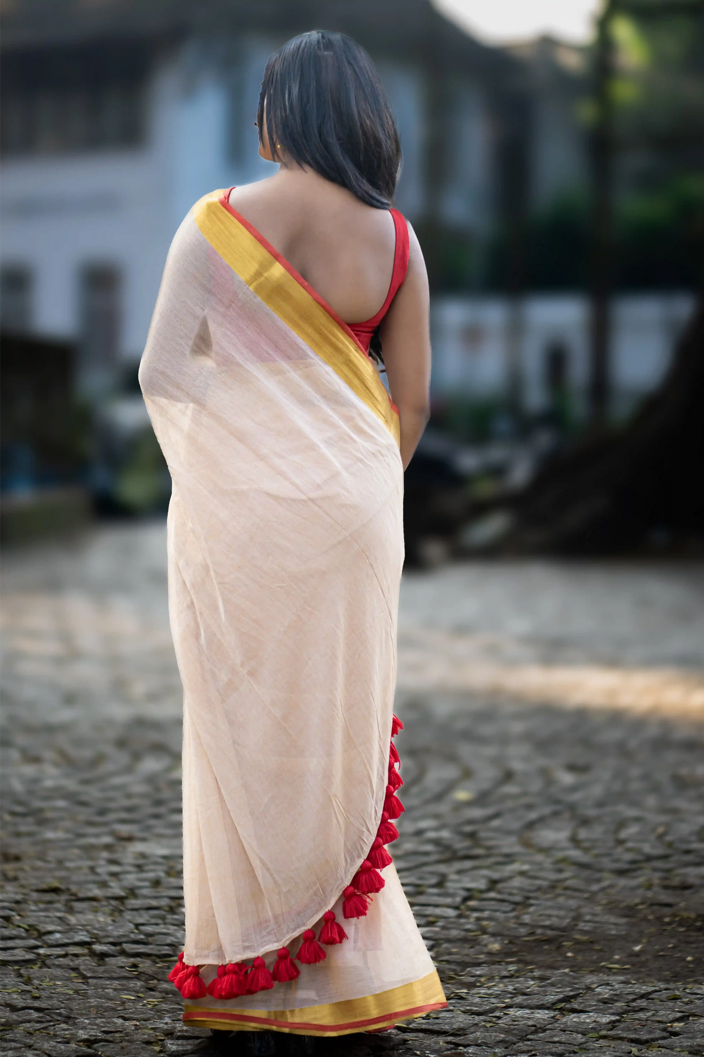Sindura Veil Cotton Zari Saree
