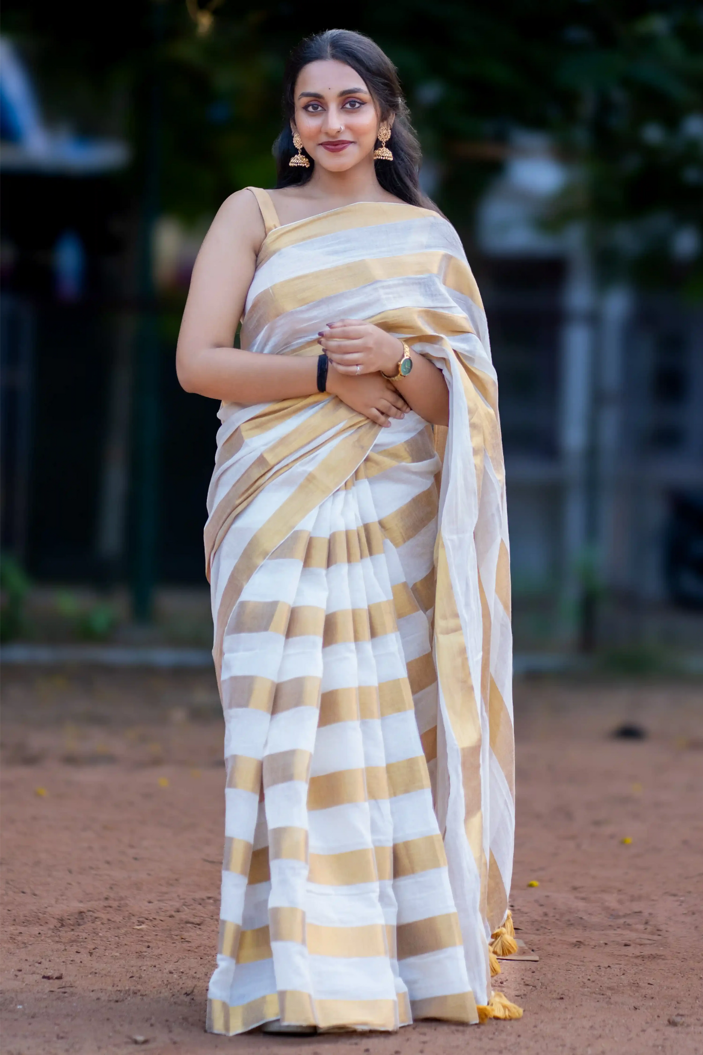 Ivory Aurum Cotton Zari Saree