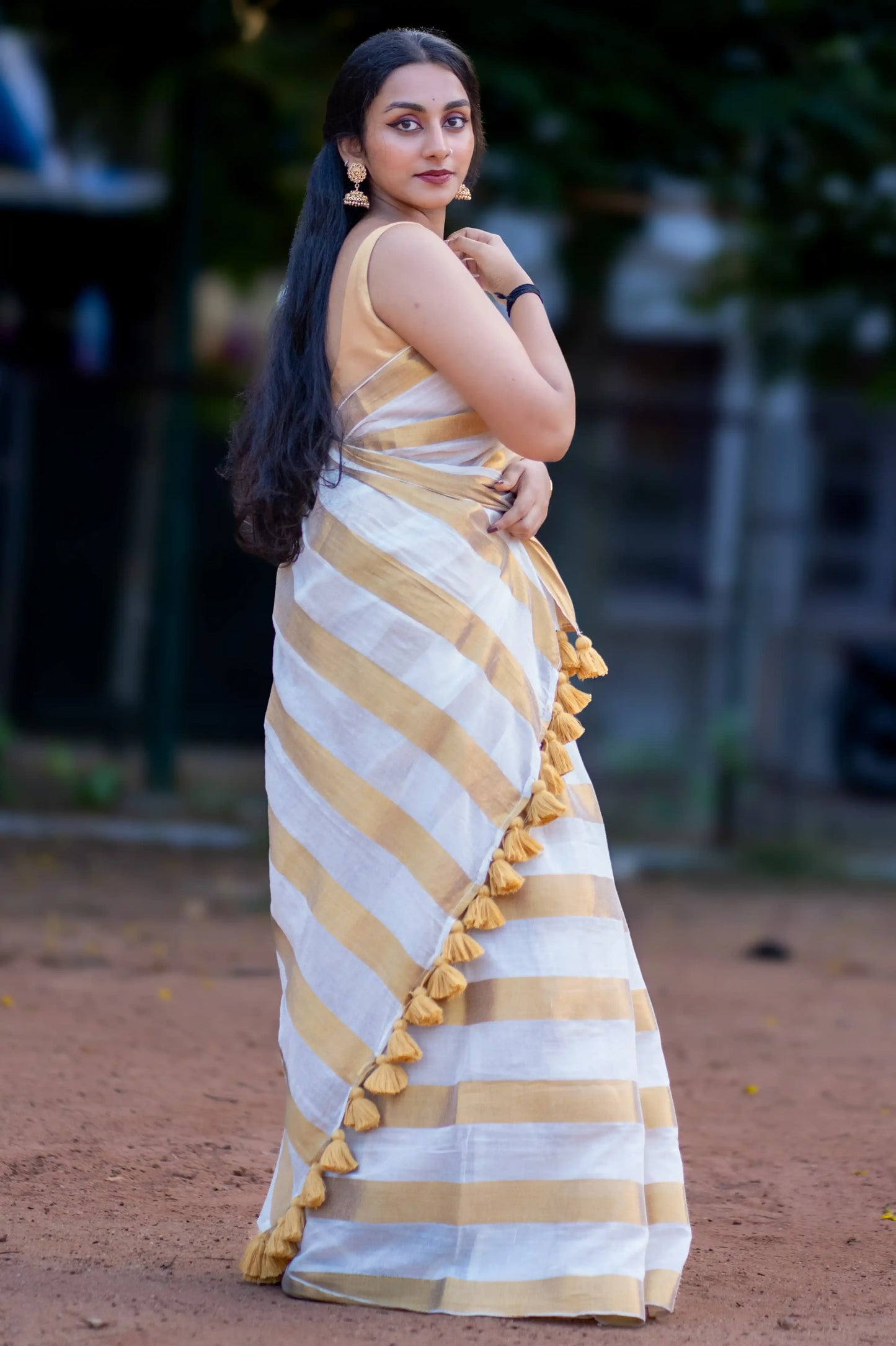 Ivory Aurum Cotton Zari Saree