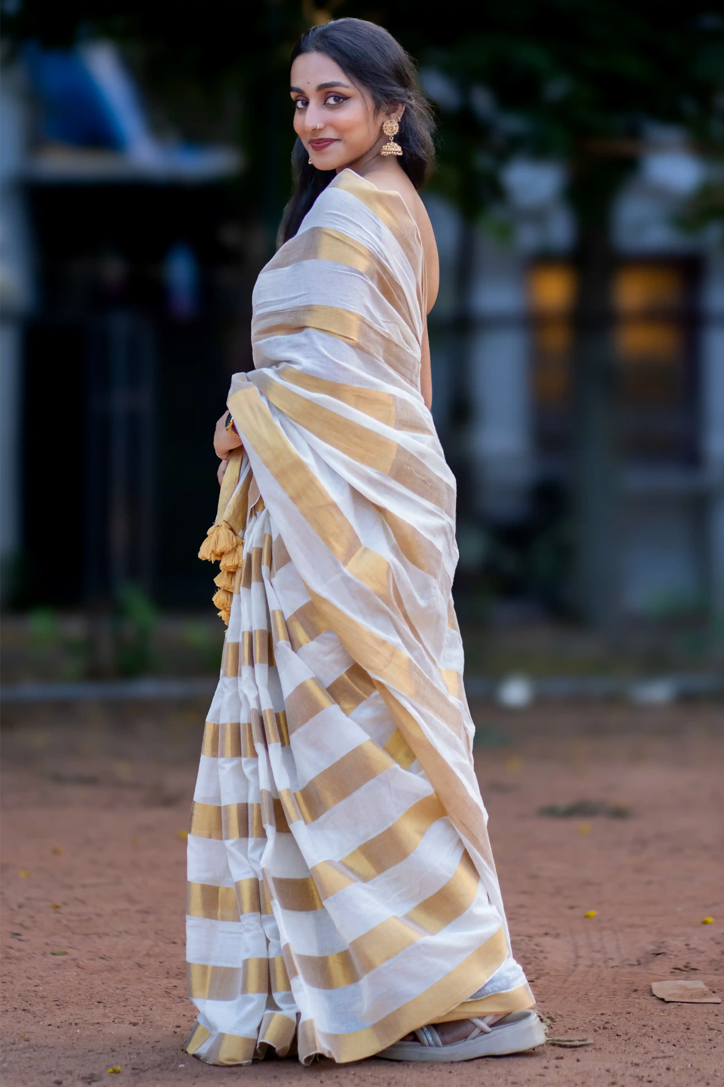 Ivory Aurum Cotton Zari Saree