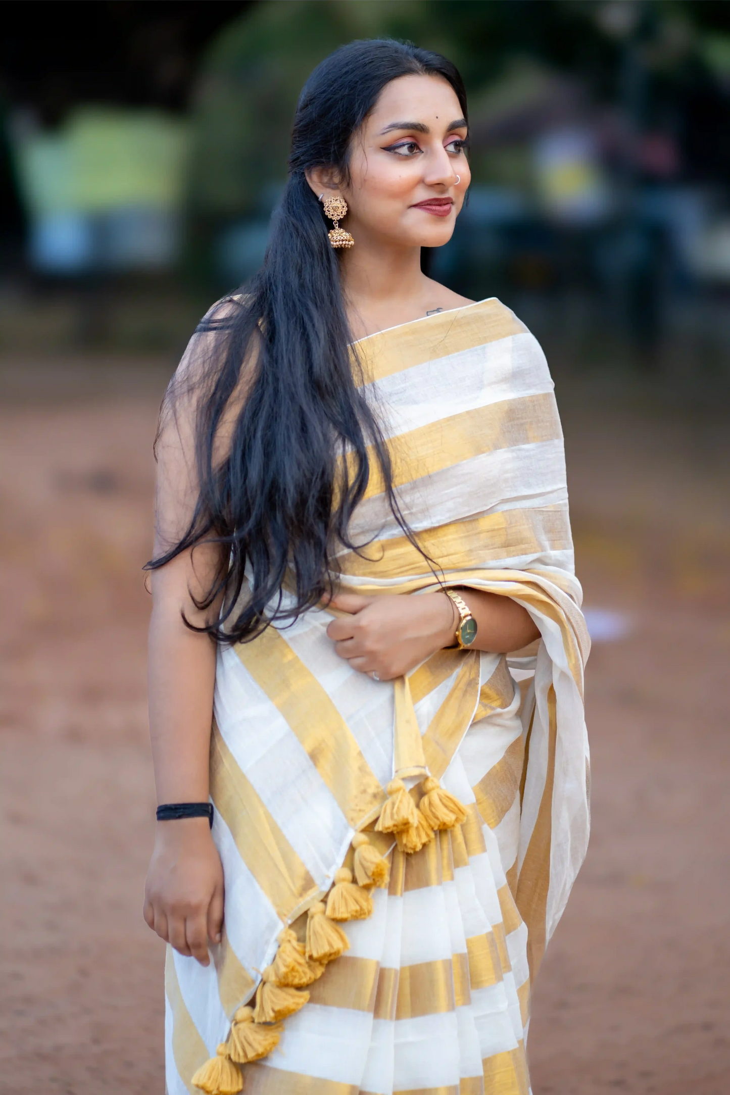 Ivory Aurum Cotton Zari Saree