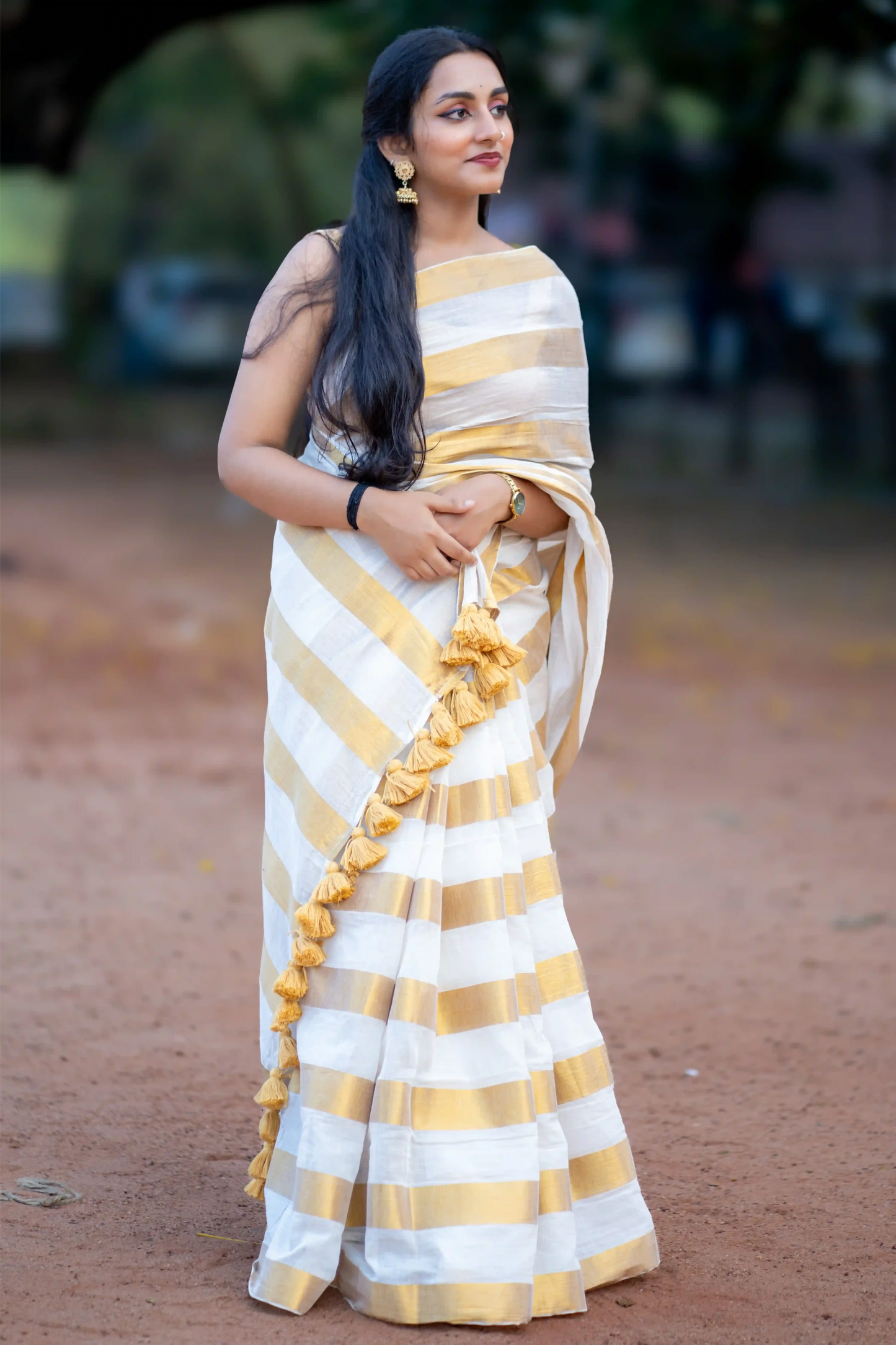 Ivory Aurum Cotton Zari Saree