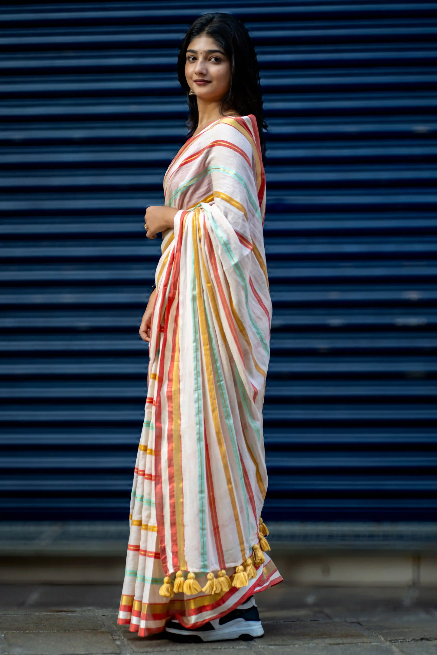 Raga Stripes Cotton Zari Saree