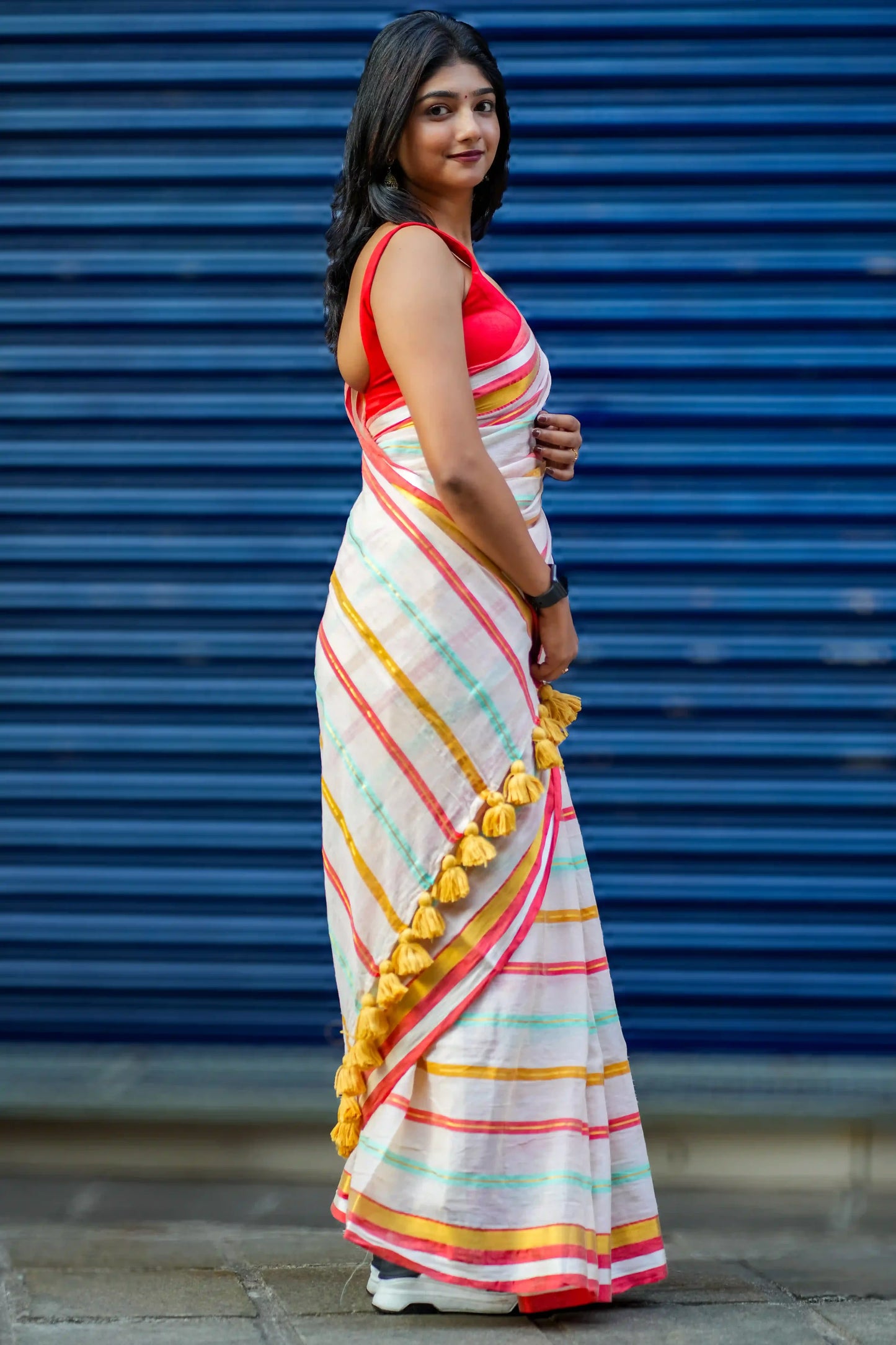 Raga Stripes Cotton Zari Saree