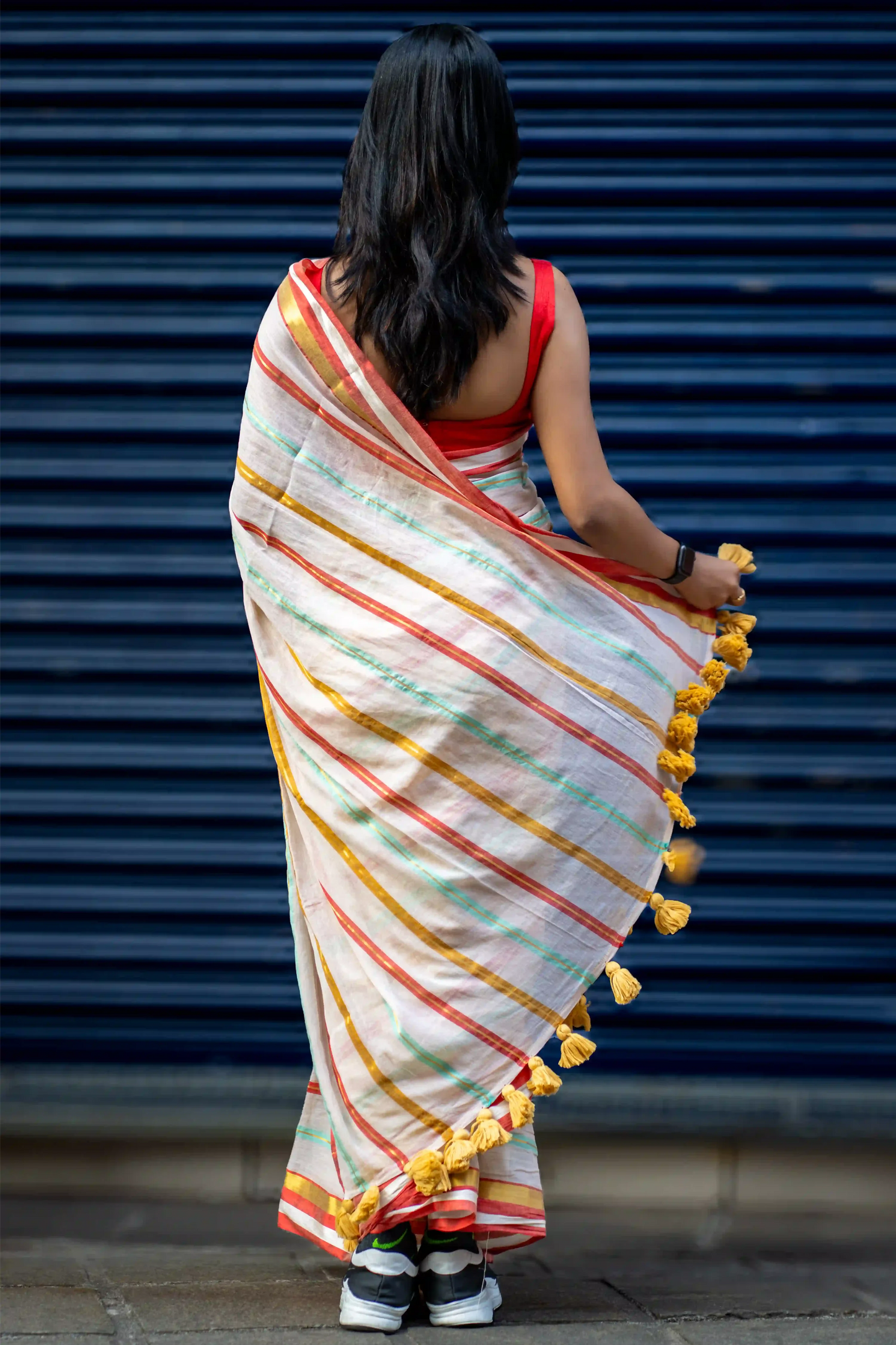 Raga Stripes Cotton Zari Saree