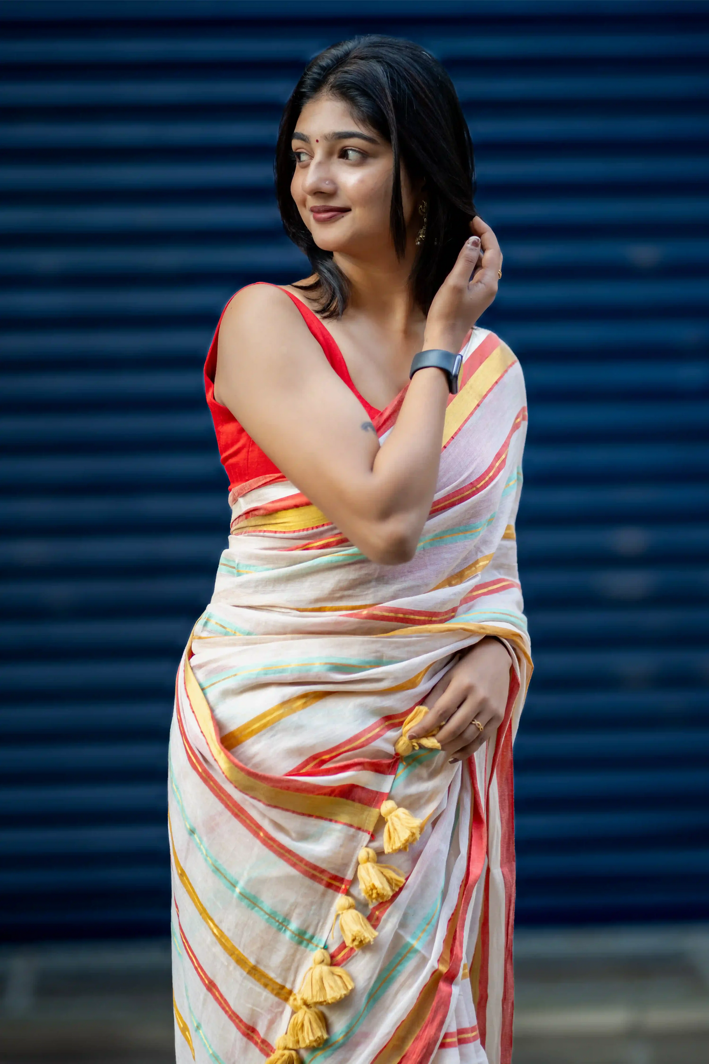 Raga Stripes Cotton Zari Saree