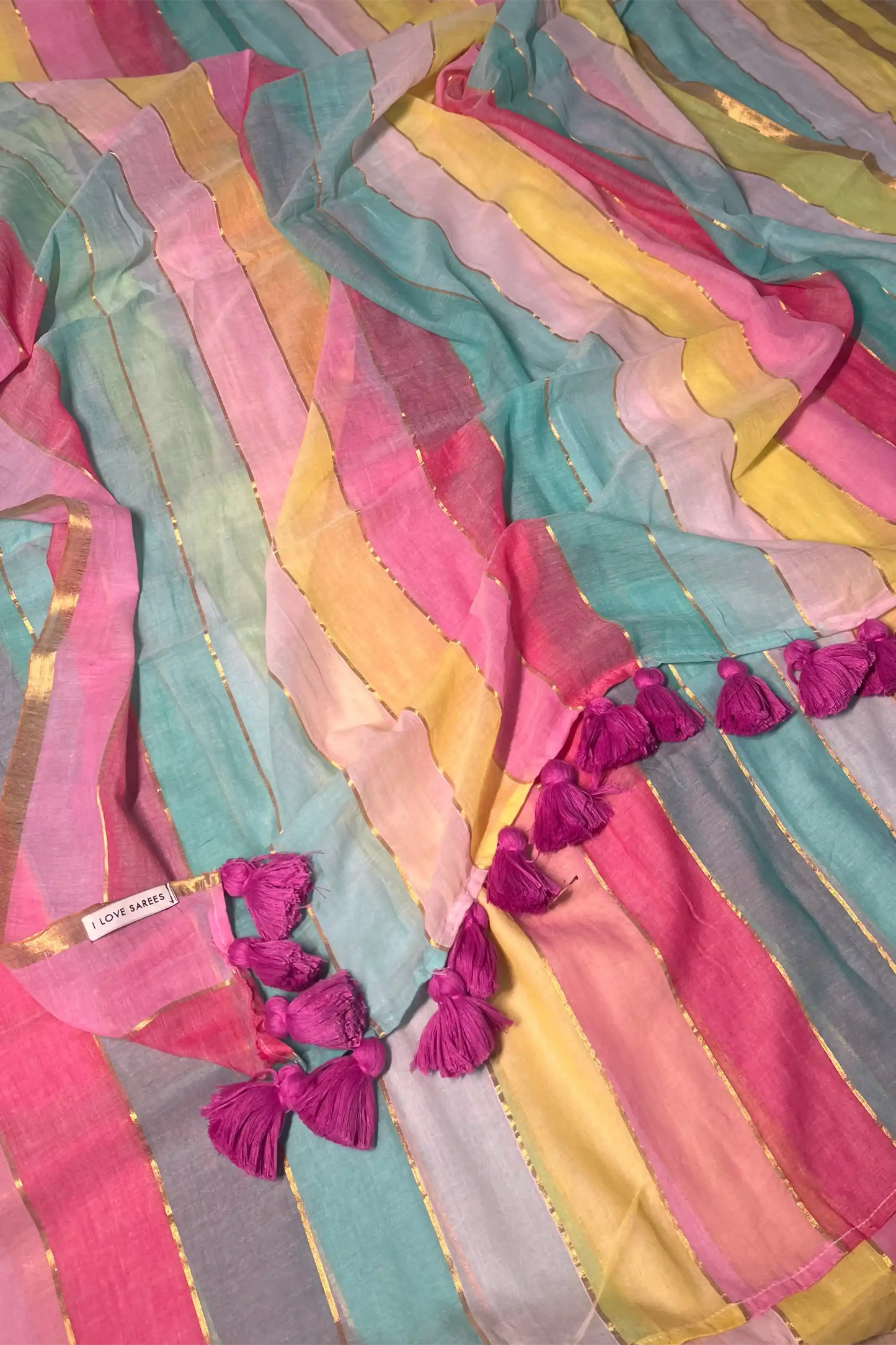 Pastel Symphony Cotton Zari Saree