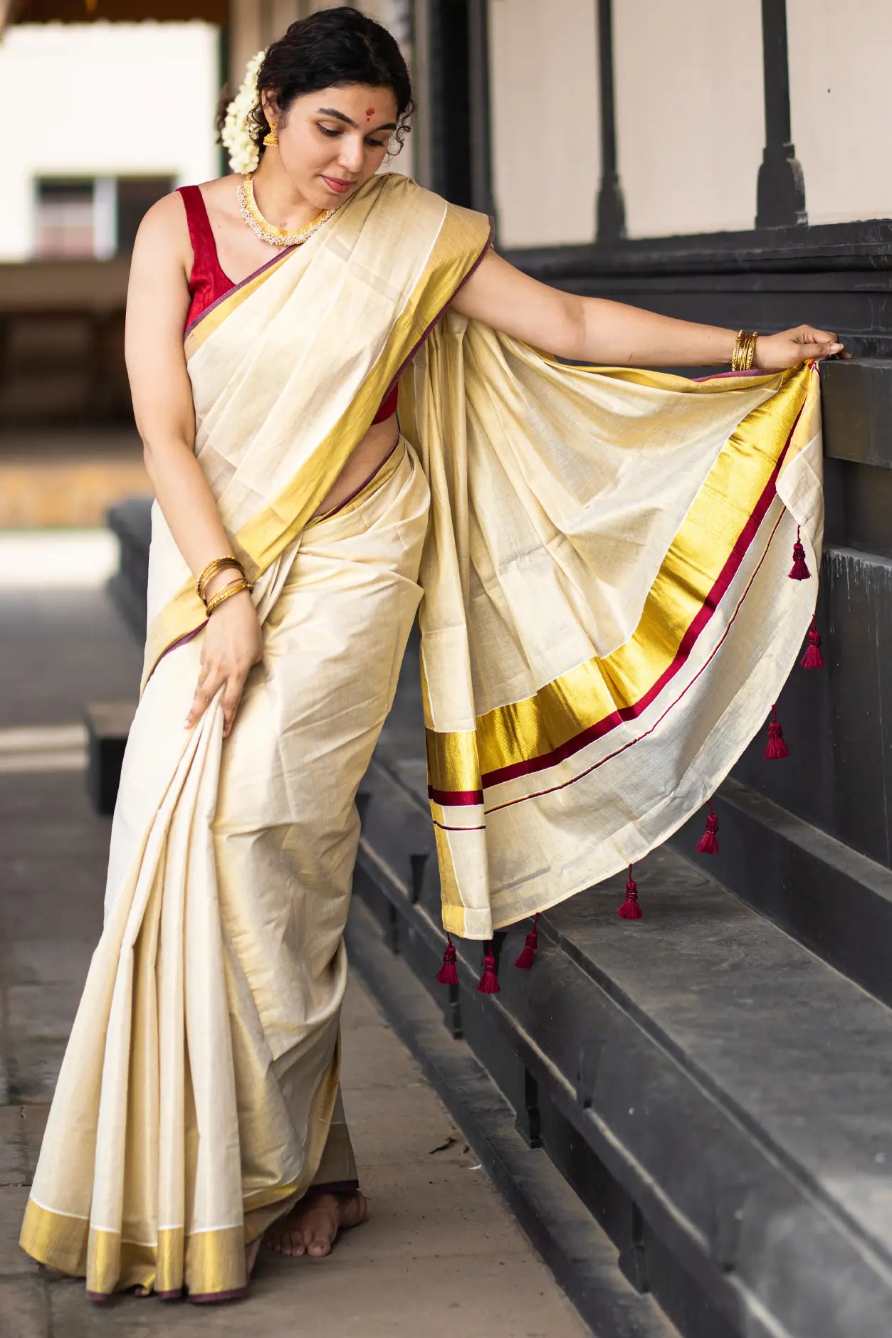 Shop traditional Kerala Kasav Sarees Online I Love Sarees