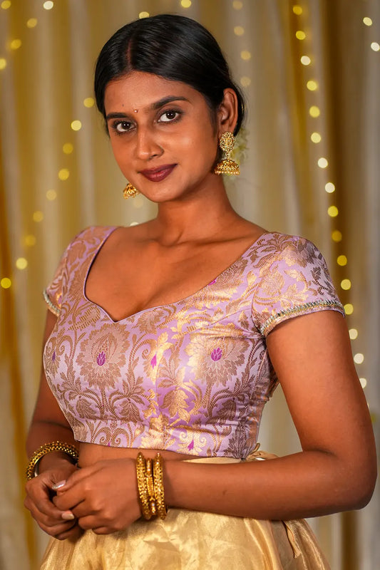 Viola Valley Banarasi Cap Sleeve Blouse