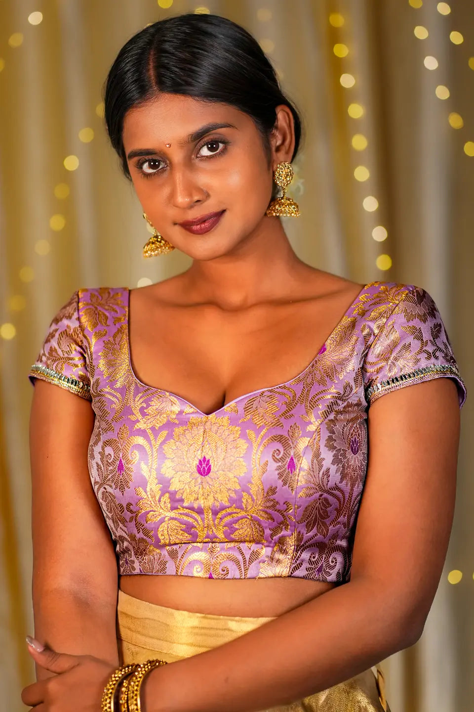 Viola Valley Banarasi Cap Sleeve Blouse