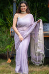 New Zeal Silver Tissue Silk Saree