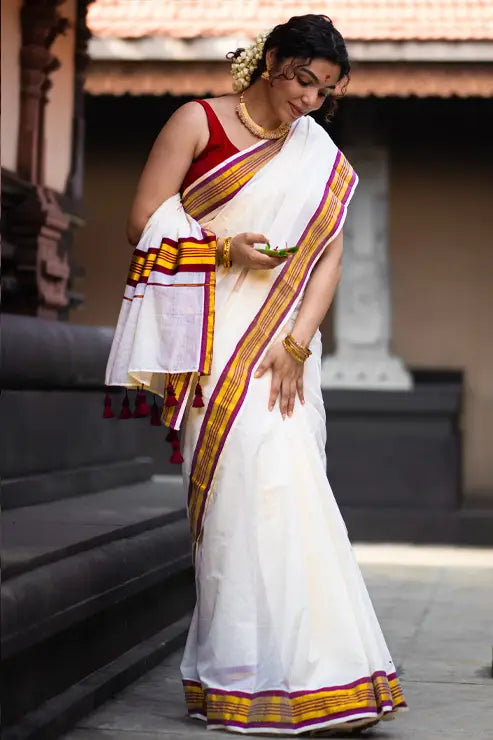 Nisheedhini Kerala Kasavu Saree